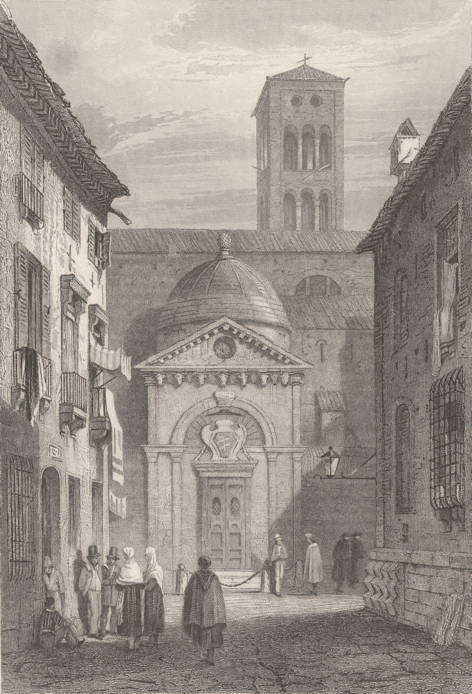 ITALY. Dante's Tome(Ravenna); Finden 1834 old antique vintage print picture